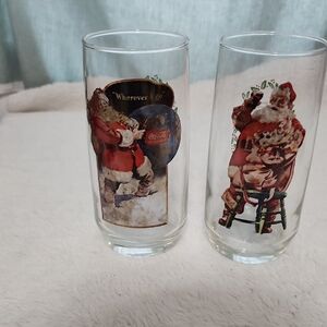 Coca Cola Santa Holiday Glass Set